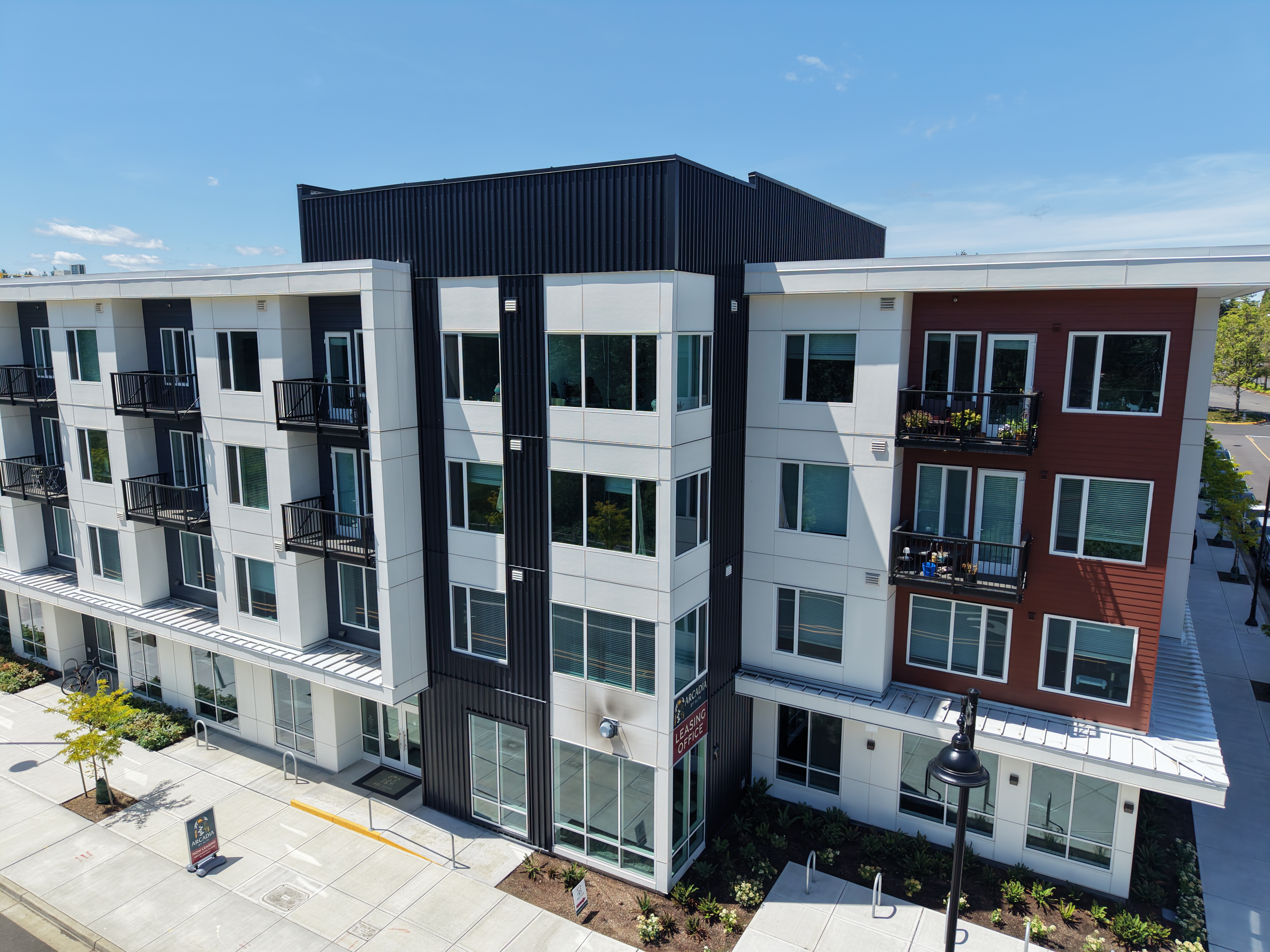 Modern apartment complex exterior
